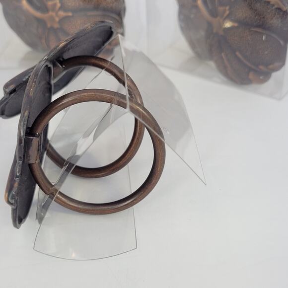 BETTER HOMES AND GARDENS NAPKIN RINGS BRONZE PLATED PUMPKIN 12 FALL HALLOWEEN - Picture 3 of 5